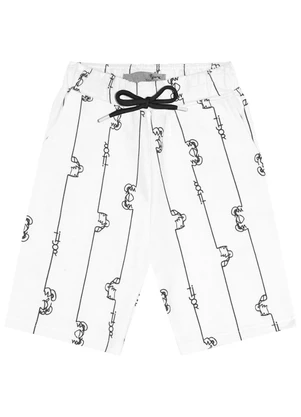 Tigor T Tigre - Bermuda Moletom Menino Infantil Branco - TIGOR T TIGRE