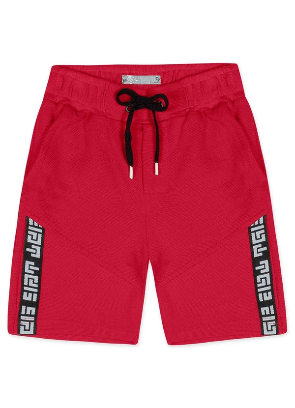 Tigor T Tigre - Bermuda Moletom Menino Vermelho