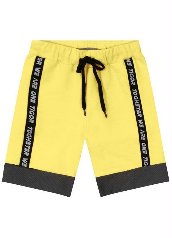 Tigor T Tigre - Bermuda Moletom Menino Amarelo