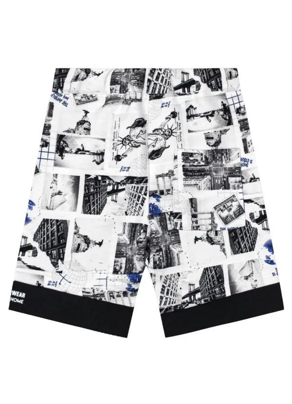 Tigor T Tigre - Bermuda Moletom Menino Branco 2