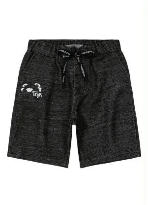 Tigor T Tigre - Bermuda Moletom Menino Preto - TIGOR T TIGRE