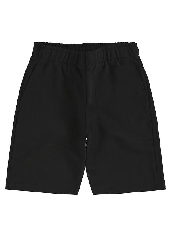 Rovi Kids - Bermuda Moletom Sarjado Infantil Preto