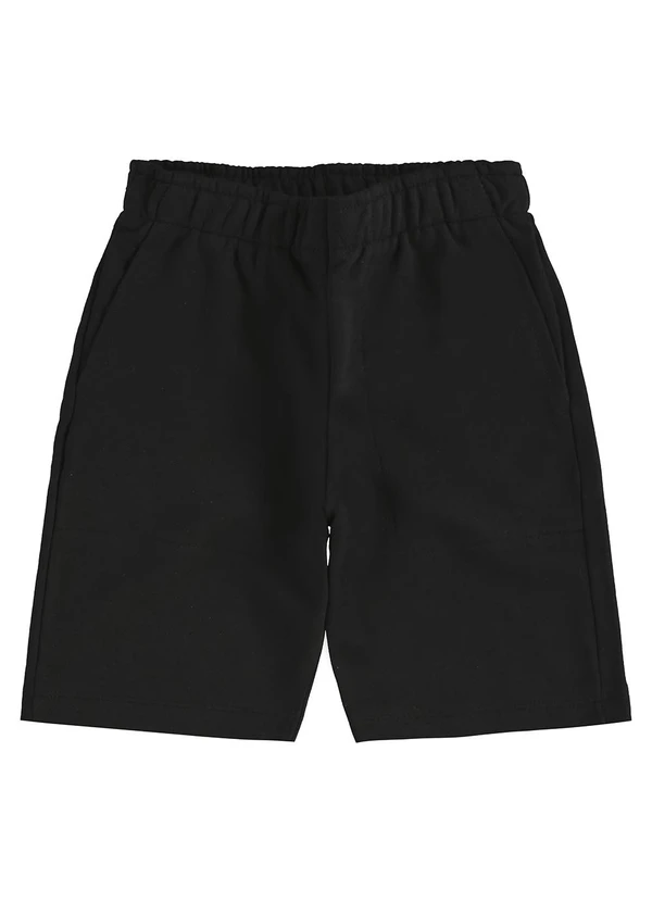 Rovi Kids - Bermuda Moletom Sarjado Infantil Preto