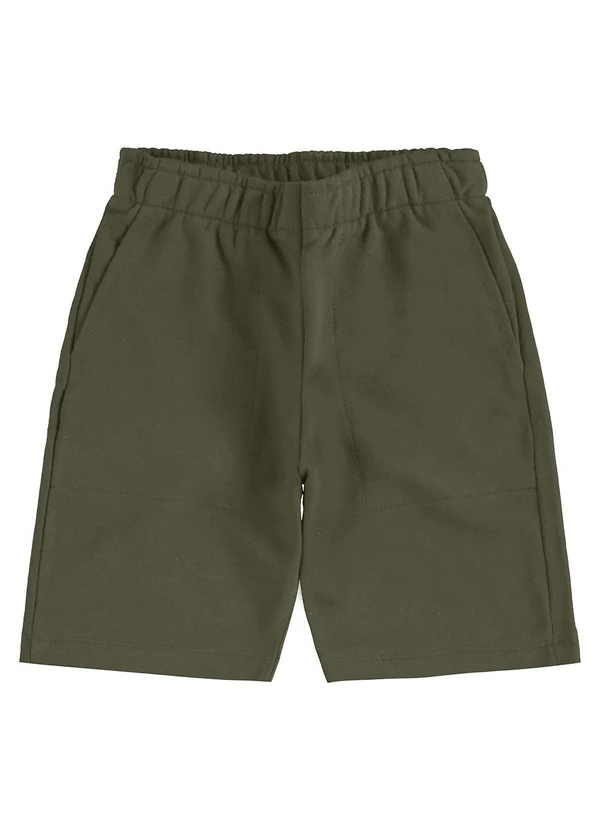 Rovi Kids - Bermuda Moletom Sarjado Infantil Verde