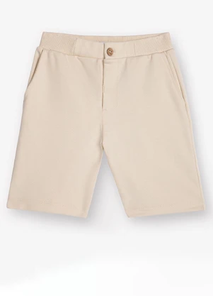 Trick Nick - Bermuda Moletom Sarjado Masculina Bege - TRICK NICK