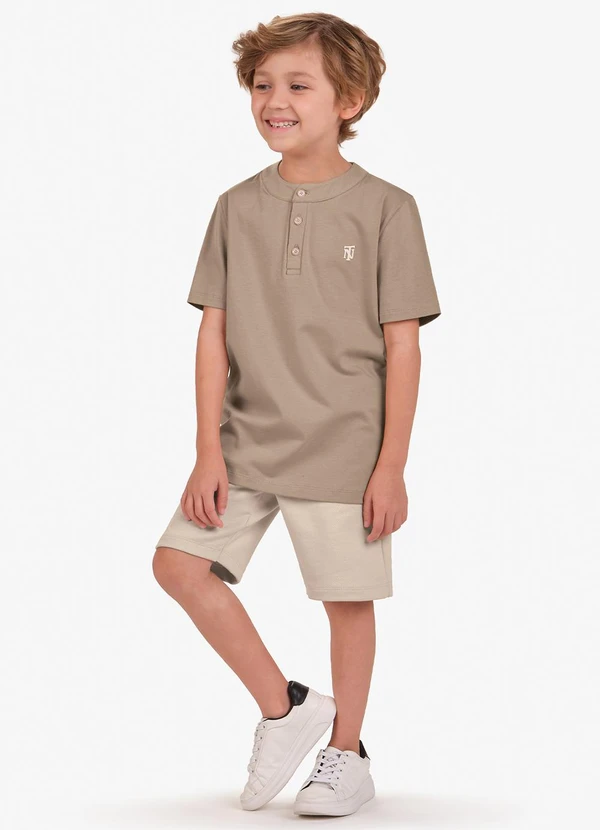 Trick Nick - Bermuda Moletom Sarjado Masculina Marrom 3