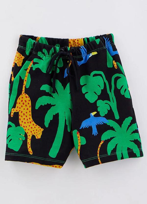 Bento - Bermuda Moletom Som da Mata Preto