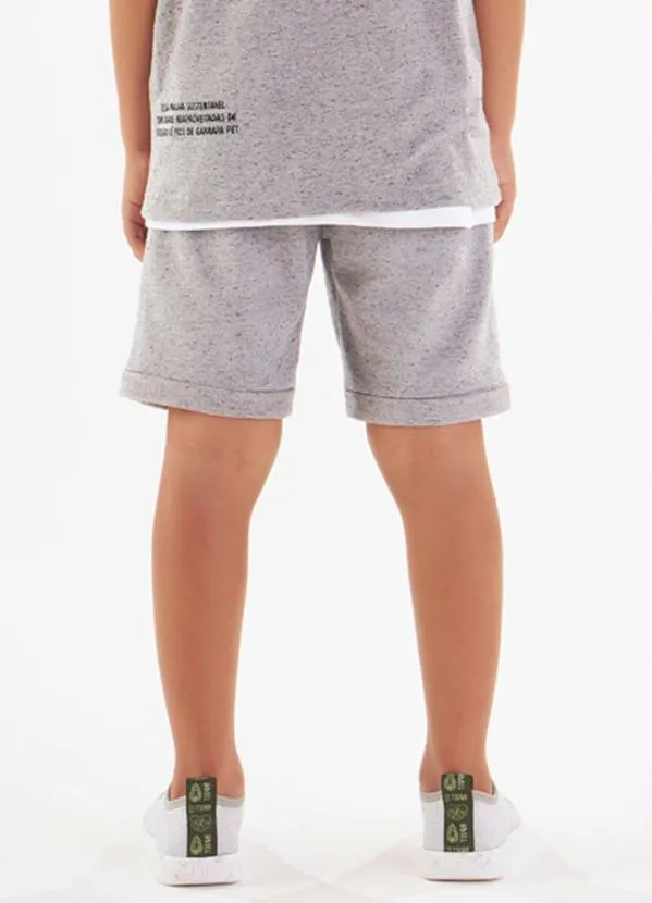 Tigor T Tigre - Bermuda Moletom Sustentável Menino Cinza 2