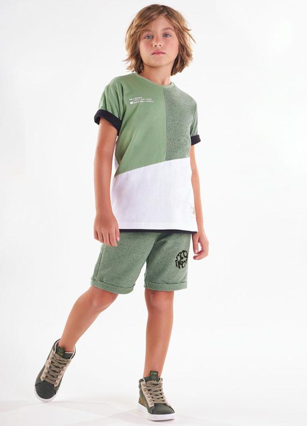 Tigor T Tigre - Bermuda Moletom Sustentável Menino Verde 3