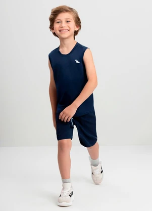 Bermuda Move Infantil em Microfibra Quimby Azul - QUIMBY