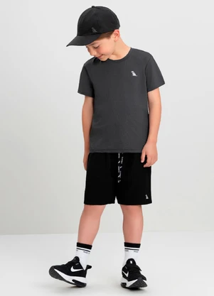 Bermuda Move Infantil em Microfibra Quimby Preto - QUIMBY
