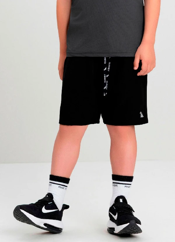Quimby - Bermuda Move Infantil em Microfibra Quimby Preto