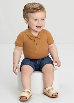Bermuda para Bebê Jeans com Elastano Up Baby Azul - UP BABY
