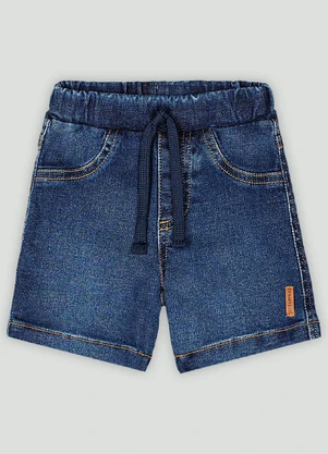 Bermuda para Bebê Jeans com Elastano Up Baby Azul - UP BABY
