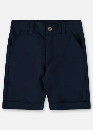 Up Baby - Bermuda para Menino em Linho Azul - UP BABY