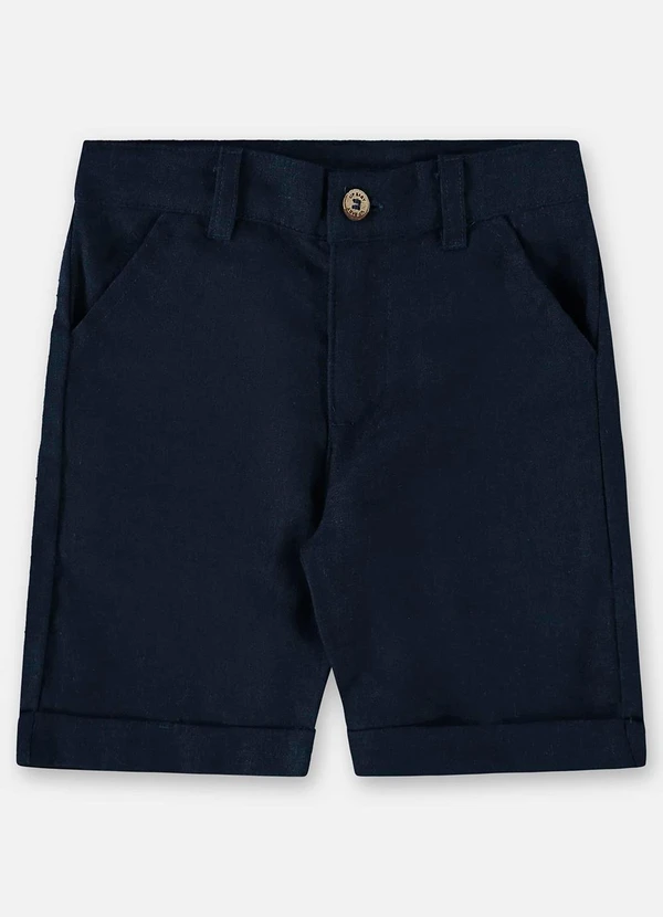 Up Baby - Bermuda para Menino em Linho Azul