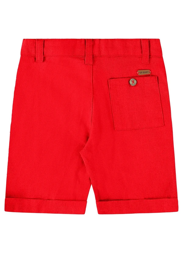Up Baby - Bermuda para Menino em Linho Vermelho 2