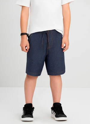 Bermuda para Menino em Malha Jeans Quimby Azul - QUIMBY