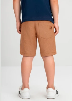 Bermuda para Menino em Malha Jeans Quimby Marrom - QUIMBY