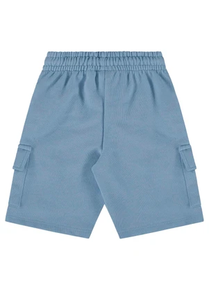Up Baby - Bermuda para Menino em Moletom Linho Azul - UP BABY