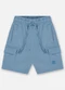 Up Baby - Bermuda para Menino em Moletom Linho Azul - variação: Azul