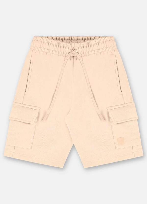 Up Baby - Bermuda para Menino em Moletom Linho Bege 1