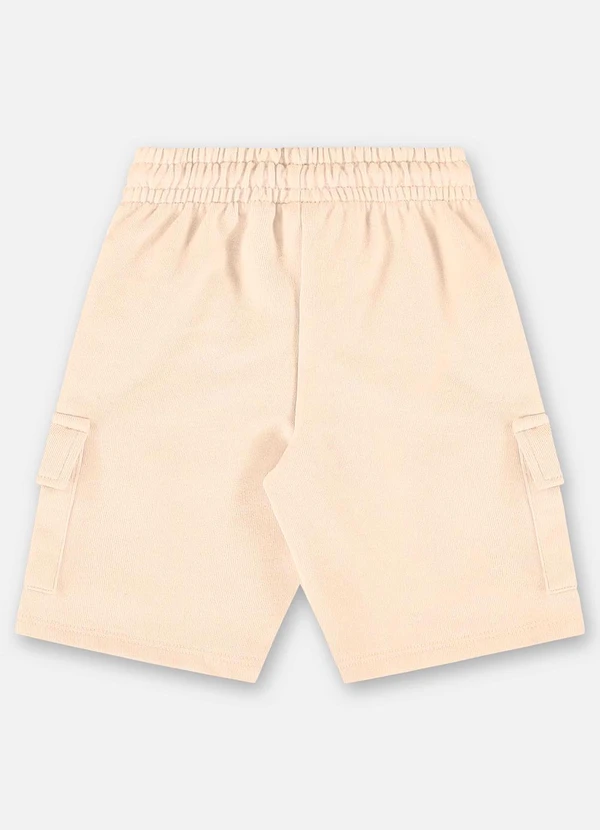 Up Baby - Bermuda para Menino em Moletom Linho Bege 2