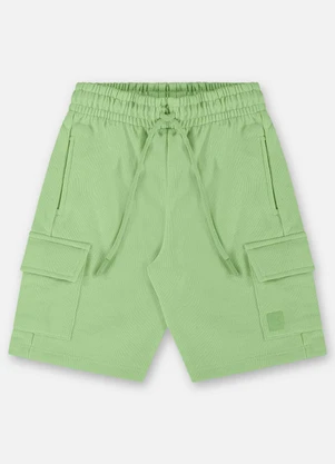 Up Baby - Bermuda para Menino em Moletom Linho Verde - UP BABY