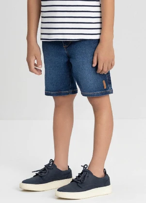 Bermuda para Menino em Moletom Up Baby Azul - UP BABY