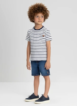 Bermuda para Menino em Moletom Up Baby Azul - UP BABY