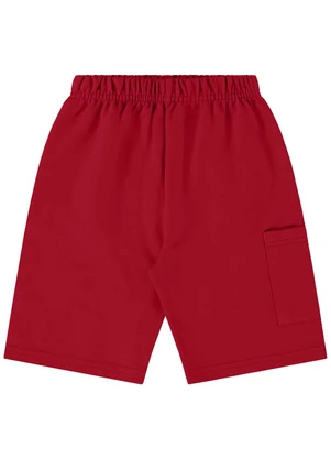 Bee Loop - Bermuda para Menino em Moletom Vermelho - BEE LOOP
