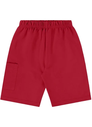 Bee Loop - Bermuda para Menino em Moletom Vermelho - BEE LOOP