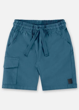 Up Baby - Bermuda para Menino em Sarja Azul - UP BABY
