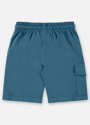 Up Baby - Bermuda para Menino em Sarja Azul - UP BABY