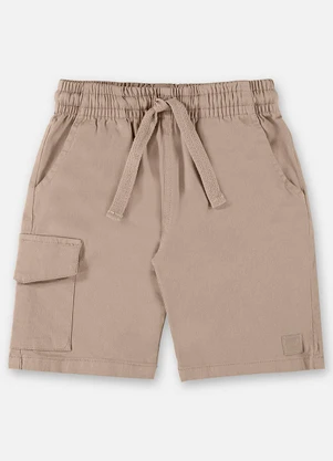 Up Baby - Bermuda para Menino em Sarja Bege - UP BABY