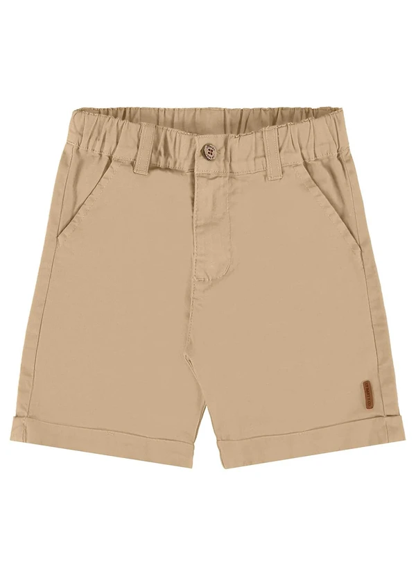Up Baby - Bermuda para Menino em Sarja Moletom Bege