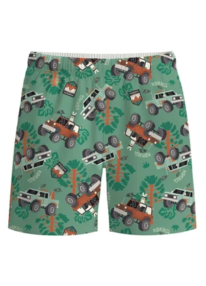 Malwee Kids - Bermuda Picape Vrumm em Microfibra Verde - MALWEE KIDS