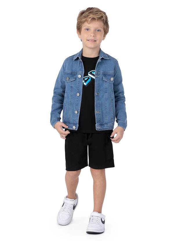 Malwee Kids - Bermuda Preta Cargo em Moletinho 2