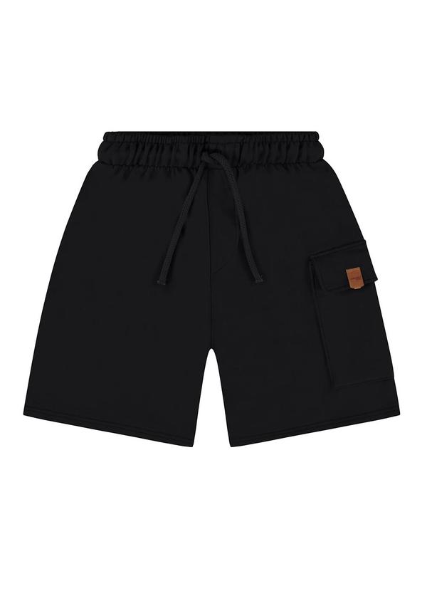 Malwee Kids - Bermuda Preta Cargo em Moletinho 3