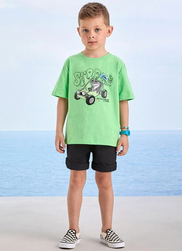 Youccie - Bermuda Preta de Sarja com Cadarço Preto 3