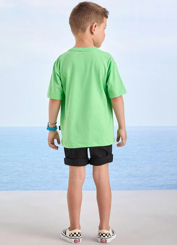 Youccie - Bermuda Preta de Sarja com Cadarço Preto 4