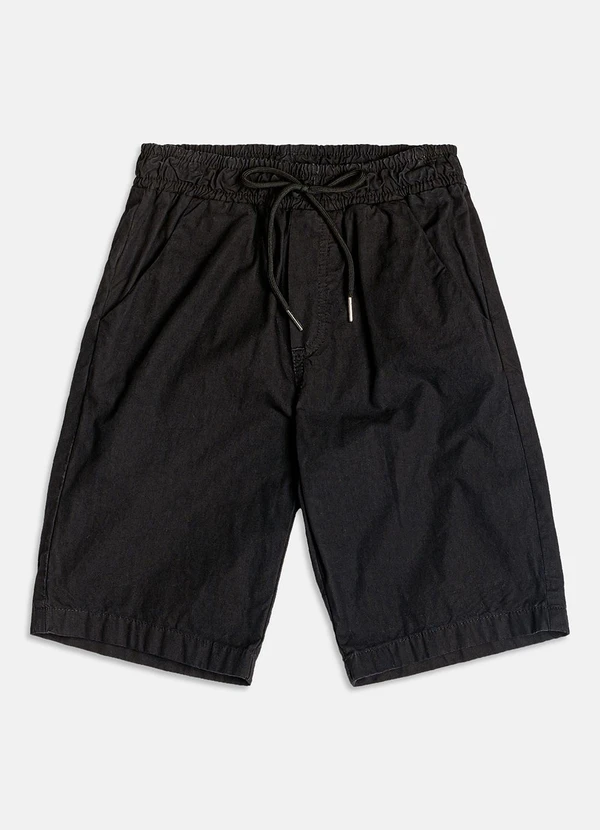 Youccie - Bermuda Preta de Sarja com Cadarço Preto 5