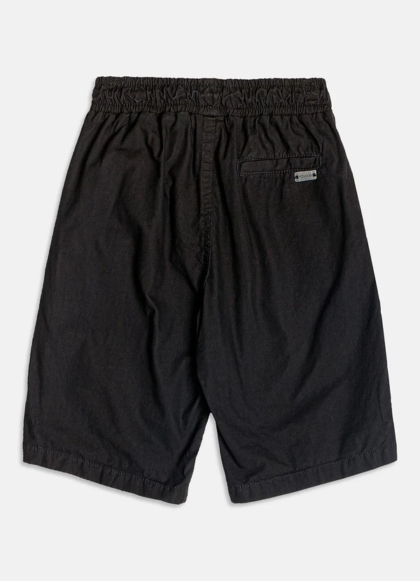 Youccie - Bermuda Preta de Sarja com Cadarço Preto 6