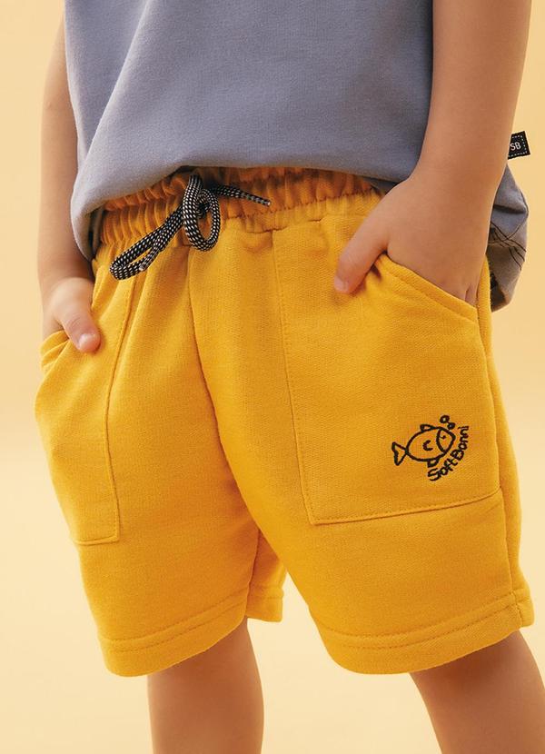 Soft Bonni - Bermuda Primeiros Passos Moletinho Amarelo 2