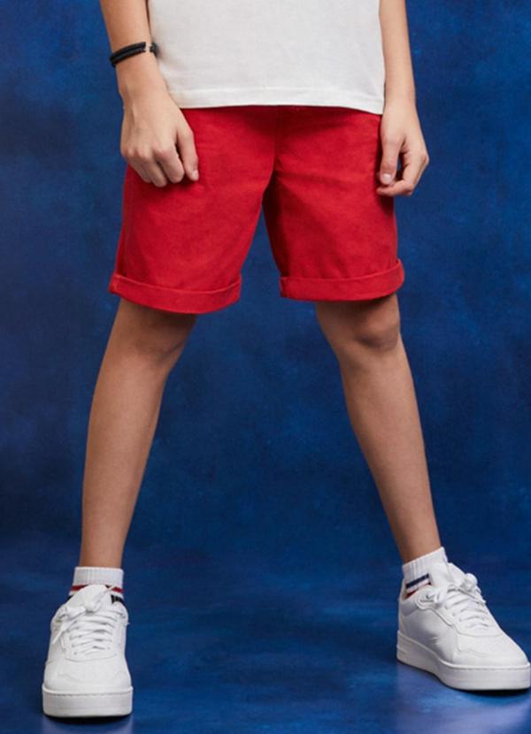 Youccie - Bermuda Red de Sarja Vermelho