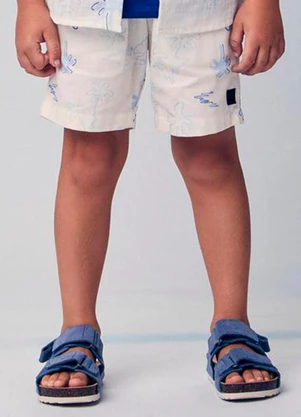 Youccie - Bermuda Resort Infantil com Palmeiras Branco - YOUCCIE