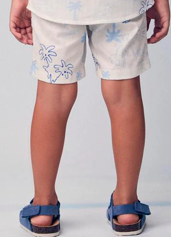 Youccie - Bermuda Resort Infantil com Palmeiras Branco 2