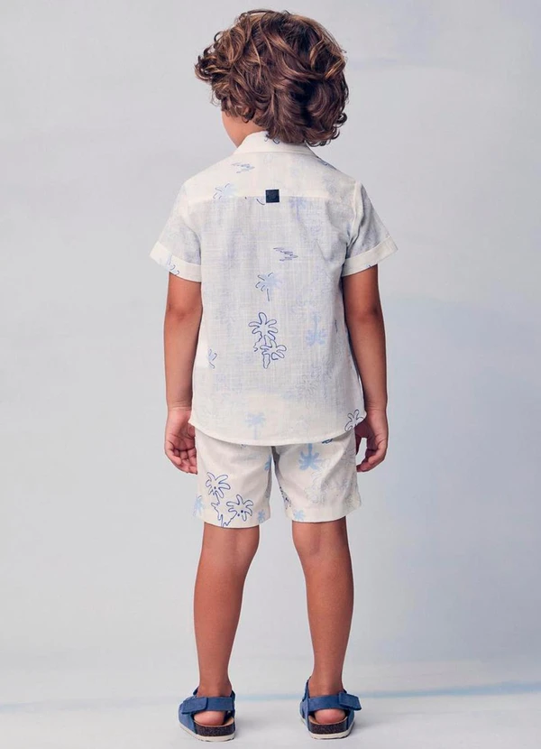 Youccie - Bermuda Resort Infantil com Palmeiras Branco 4