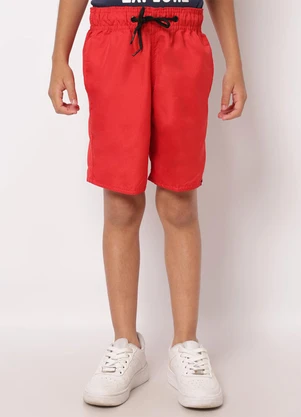 Torra - Bermuda Reta Microfibra com Bolsos Vermelho - TORRA