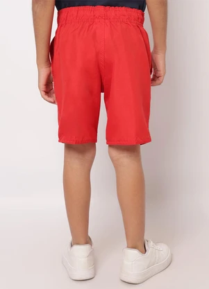 Torra - Bermuda Reta Microfibra com Bolsos Vermelho - TORRA